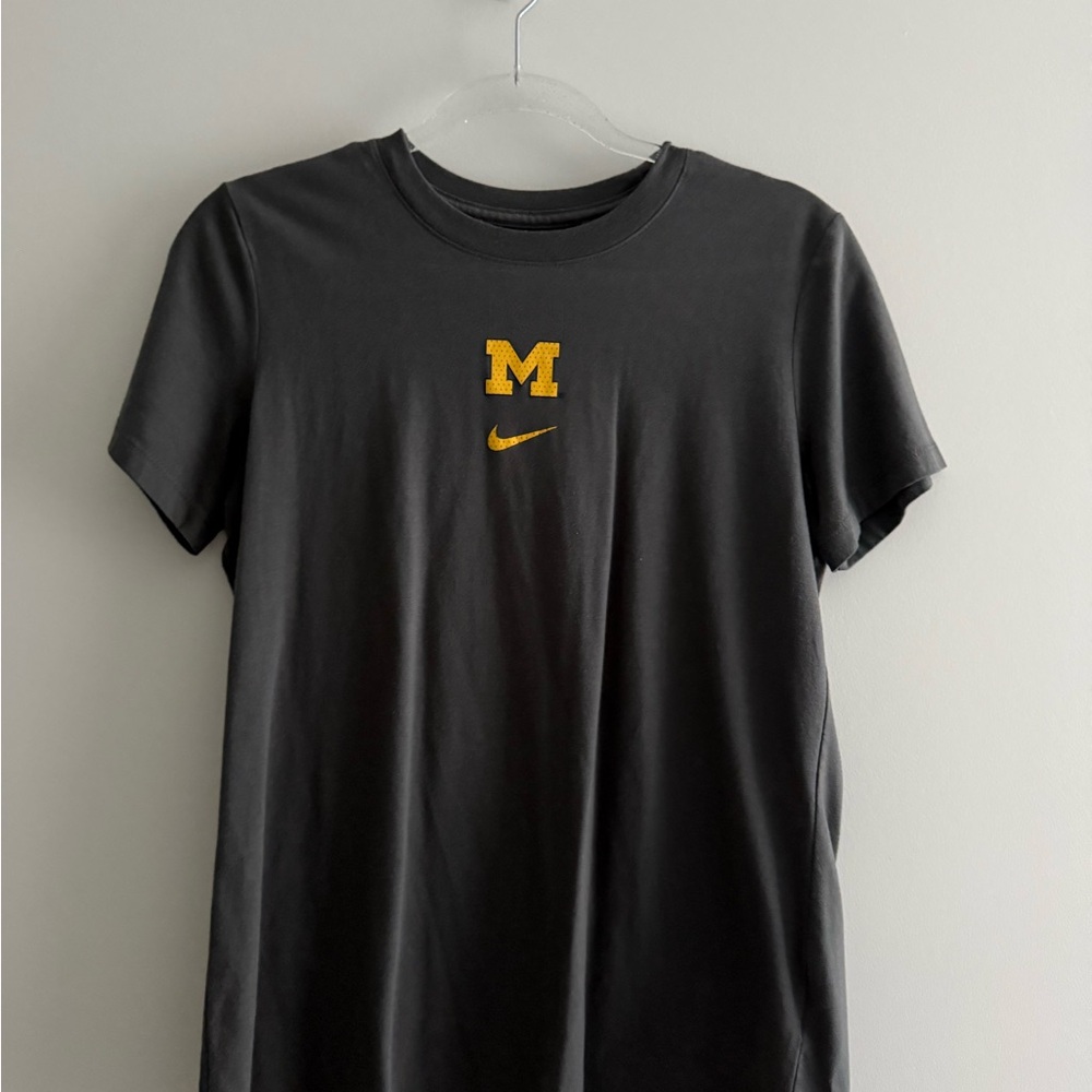 Nike Women’s Black Tee with Yellow M Logo